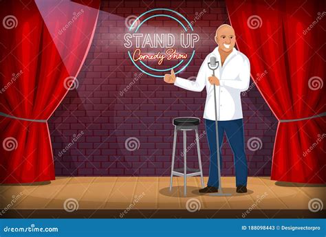 Stand Up Comedian Performance. Comedy Show. A Man With A Microphone ...