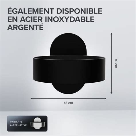 Porte Sèche Cheveux Kvitoya Acier Inoxydable Noir Mat Avec Montage