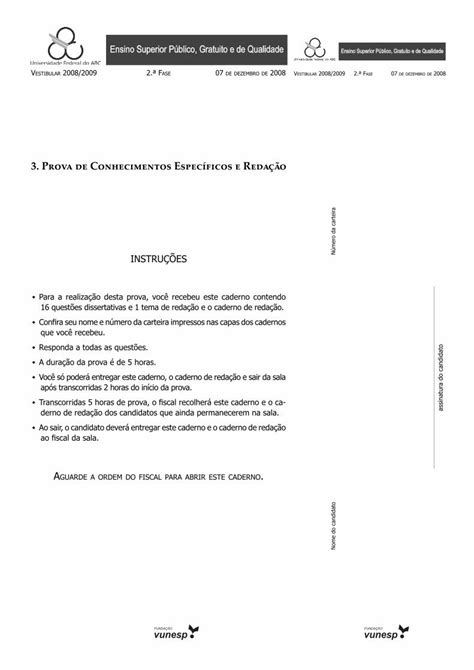 Pdf 3 Prova De Conhecimentos Específicos E Redação · 2008 12 08 · 16