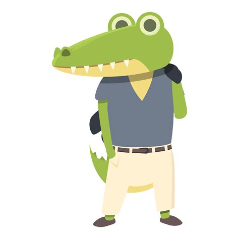 Student alligator icon cartoon vector. Jungle reptile 14334148 Vector