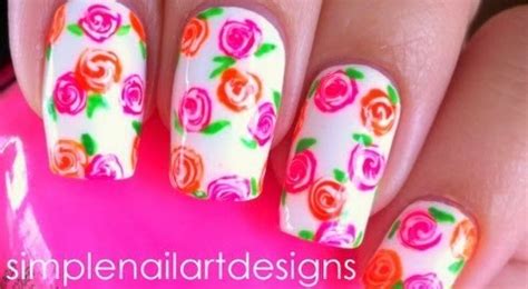 Neon Flower Nail Art Design | AmazingNailArt.org