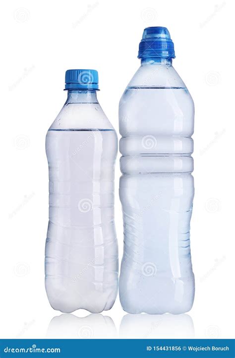 Two Small Plastic Bottles with Mineral Water Stock Photo - Image of ...