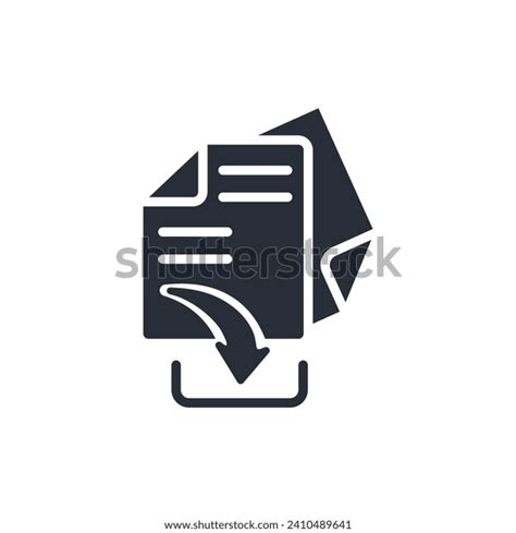 Download File Icon Vectoreditable Strokelinear Style Stock Vector