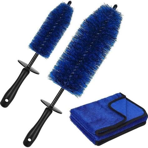 Trust Lot De 2 Brosses De Jante De Voiture Avec Chiffon Sec En