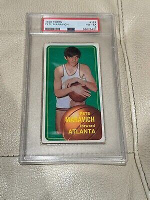 Topps Pete Maravich Rookie Card Atlanta Hawks Psa Vg Ex