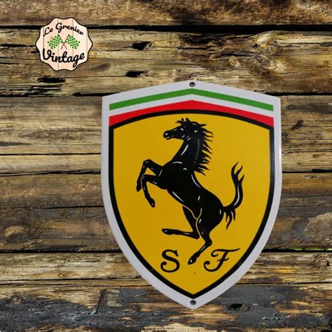 Plaque Maill E Blason Ferrari Garage Atelier Les Plaques