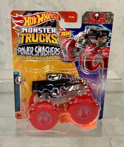 Hot Wheels Monster Trucks Bone Shaker Power Smashers 1 64 New And