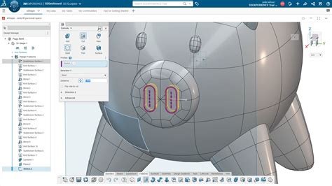 3D Sculptor XShape Piggy Bank SOLIDWORKS Tutorial