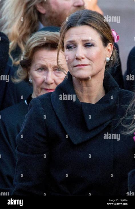 Oslo Norway 03rd Jan 2020 Queen Sonja And Princess M Rtha Louise Of