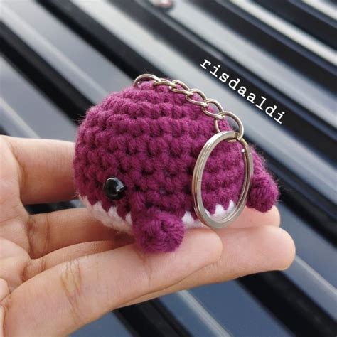 Jual Ready Stock Gantungan Kunci Amigurumi Keychain Baby Whale Milk