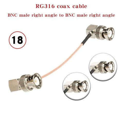 Câble d alimentation Câble RG316 50 Ohm BNC mâle à angle droit vers BNC