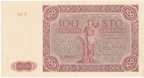 100 złotych 1947 seria D archiwum niemczyk pl