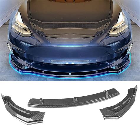 SPEEDPARK For Tesla Model 3 Front Bumper Lip Kit Car Glossy Mods