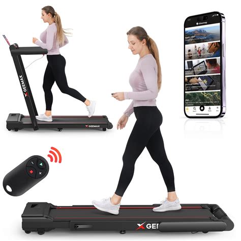 GEEMAX 3 0HP 2 In 1 Dual Display Folding Treadmill Under Desk Treadmill