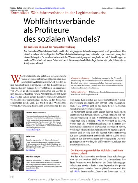 PDF Wohlfahrtsverbände als Profiteure des sozialen Wandels