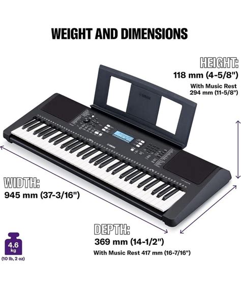 Yamaha PSR E373 61 Key Portable Touch Sensitive Keyboard Central Music