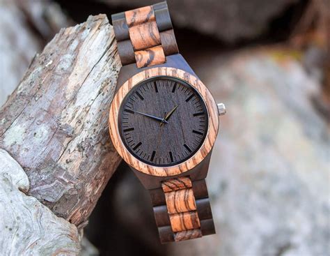 Personalized Men S Wooden Watch Sandalwood Zebrawood Engraved Custom T Idea For Him