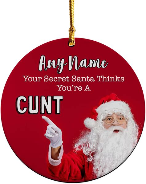 Funny Secret Santa Gift Personalised Wooden Christmas Tree Decoration