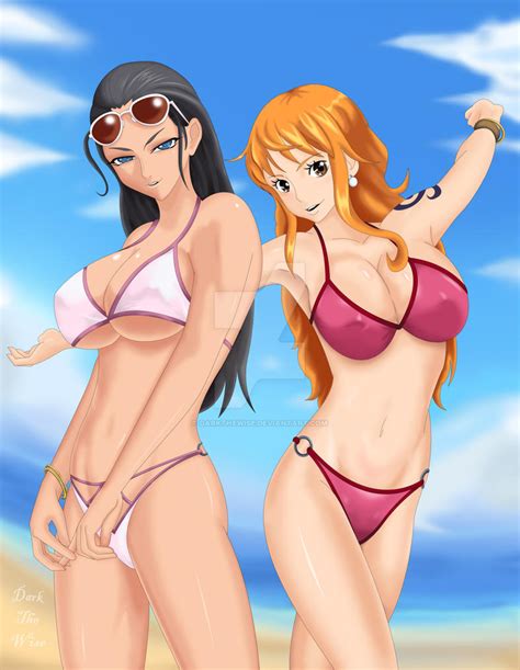 Nami And Robin Summer Time By Darkthewise On Deviantart