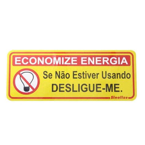 Placa economize energia bel lazer Sinalização e Segurança