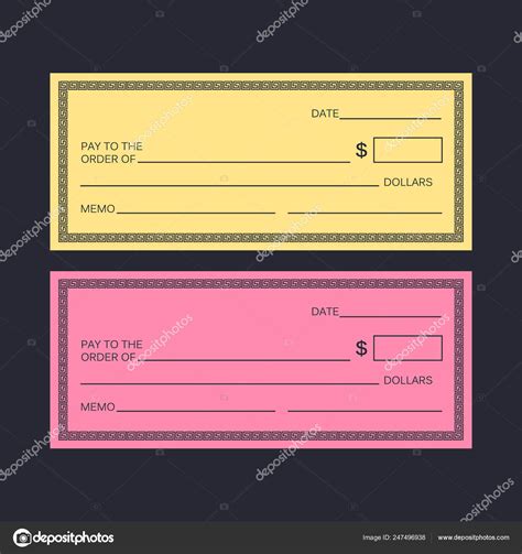 Plantilla De Cheque En Blanco Comprobar Plantilla De Vector Cheque