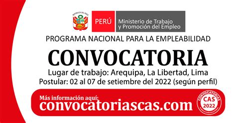 Convocatoria Programa Para La Empleabilidad Cas Plazas