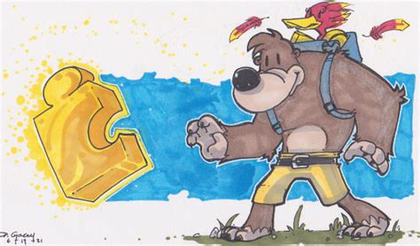 Banjo Kazooie Golden Jiggy by ArtofGacey on DeviantArt