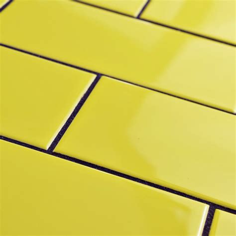 Elitetile Prospect X Ceramic Subway Tile In Glossy Canary Yellow