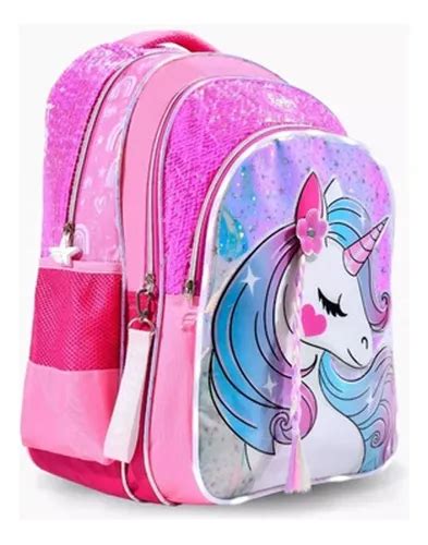 Mochila Espalda 18 PuLG Footy Unicornio Trenza Con Luz Led En Venta En