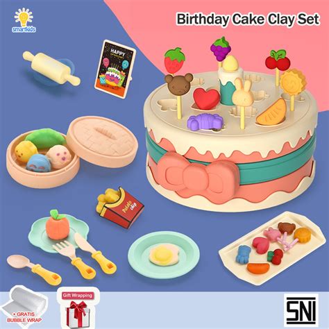 Jual Mainan Kue Ulang Tahun Clay Polymer Dough DIY Cetakan Aksesoris