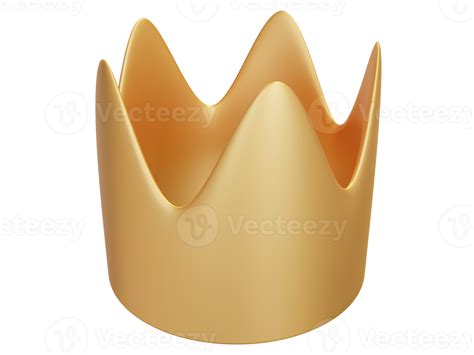 Golden Cartoon Crown 3d Render 16653689 Png