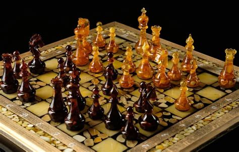 Handmade Amber Chess Set With Figures Amber Chess Pieces Amber