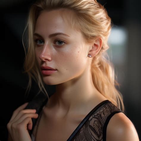 Premium Photo Photographic Portrait Of A Smiling Blonde Woman Oung Blonde Woman Female Model