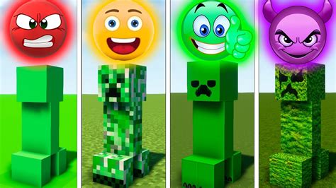 Minecraft With Different Emoji Creeper Youtube