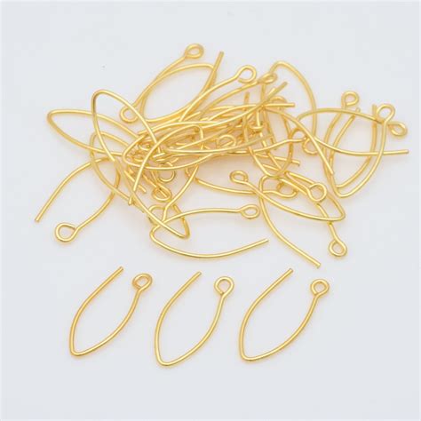 22mm 30pcs Gold Plated Ear Wire For Jewelry Making Handmade Etsy