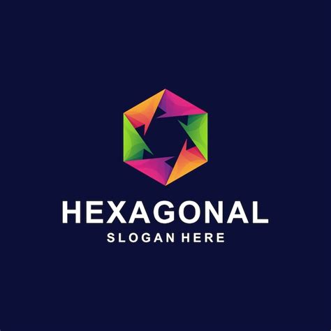 Plantilla De Logotipo Hexagonal Abstracto Colorido Vector Premium