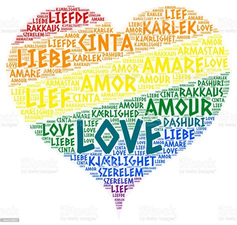 Lgbt Rainbow Hearth Flag Illustrated With Love Word Of Different