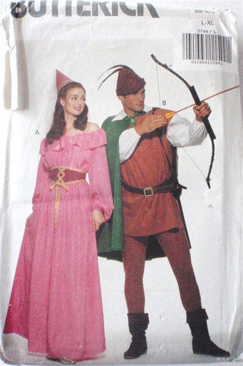 Sale Costume Pattern Robin Hood And Maid Marian Etsy Costume Sewing