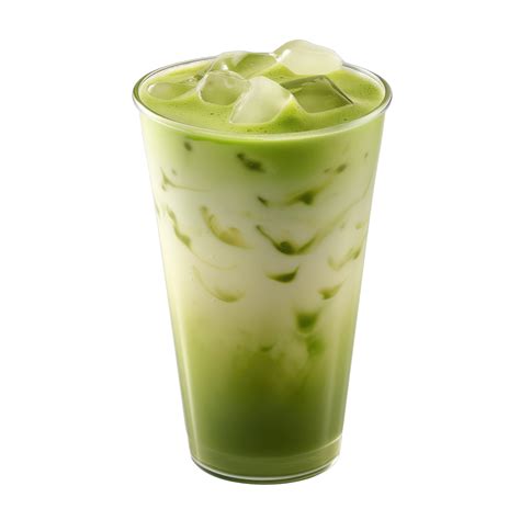 Ai Generated Iced Matcha Latte Isolated On Transparent Background