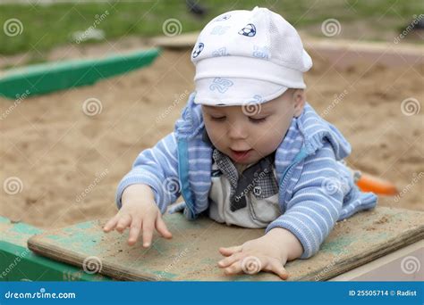 Toddler Playing In Sandbox Stock Photo Image Of Innocence 25505714