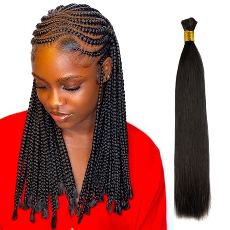 Niawigs Double Drawn Bulk Human Hair For Braiding No Weft Silky Straight Full To