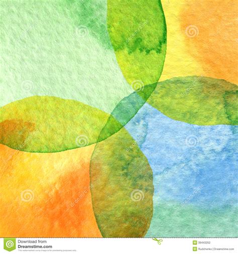 Abstract Watercolor Circle Painted Background Stock Illustration