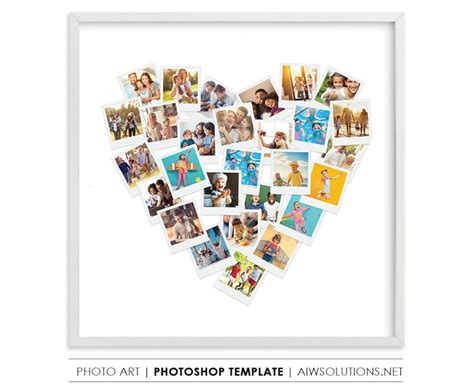 Heart Shape Photo Collage Templates, Heart Photo Collage Template ...