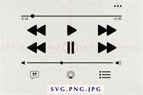 Audio Control Buttons SVG Music Player Buttons SVG Spotify Etsy