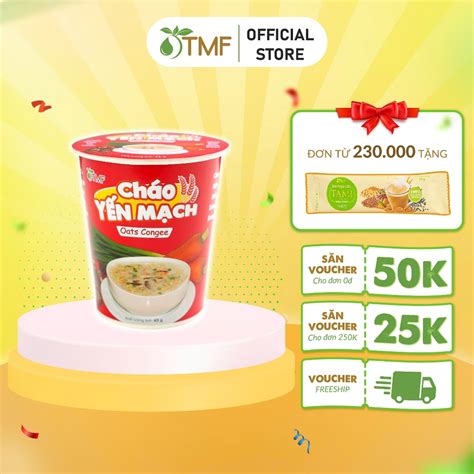 Cháo yến mạch gạo lứt ly giảm cân ăn liền tiện lợi 43g TÂM MINH FOODS ...