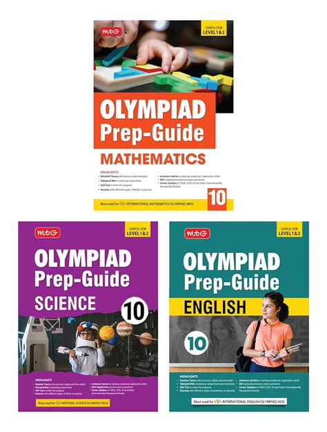 Buy Mtg Olympiad Prep Guide Class 10 Mathematics Science And English Set Of 3 Books Detailed