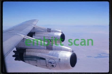 Original Slide, Lufthansa Boeing 707 Wing & Engines, 1969 | #4544285935