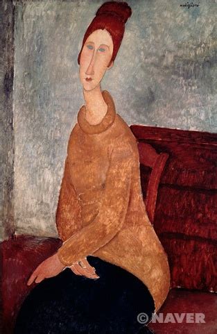 아메데오 모딜리아니 노란색 스웨터를 입은 잔 에뷔테른느 Amedeo modigliani Modigliani