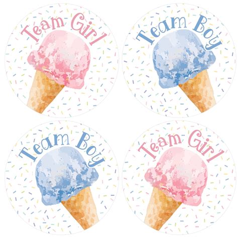 What S The Scoop Ice Cream Gender Reveal Team Boy Or Girl Stickers 40