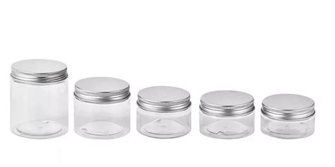 Food Grade Wide Mouth Kosmetik Pet Plastik Jars Ml Dengan Aluminium